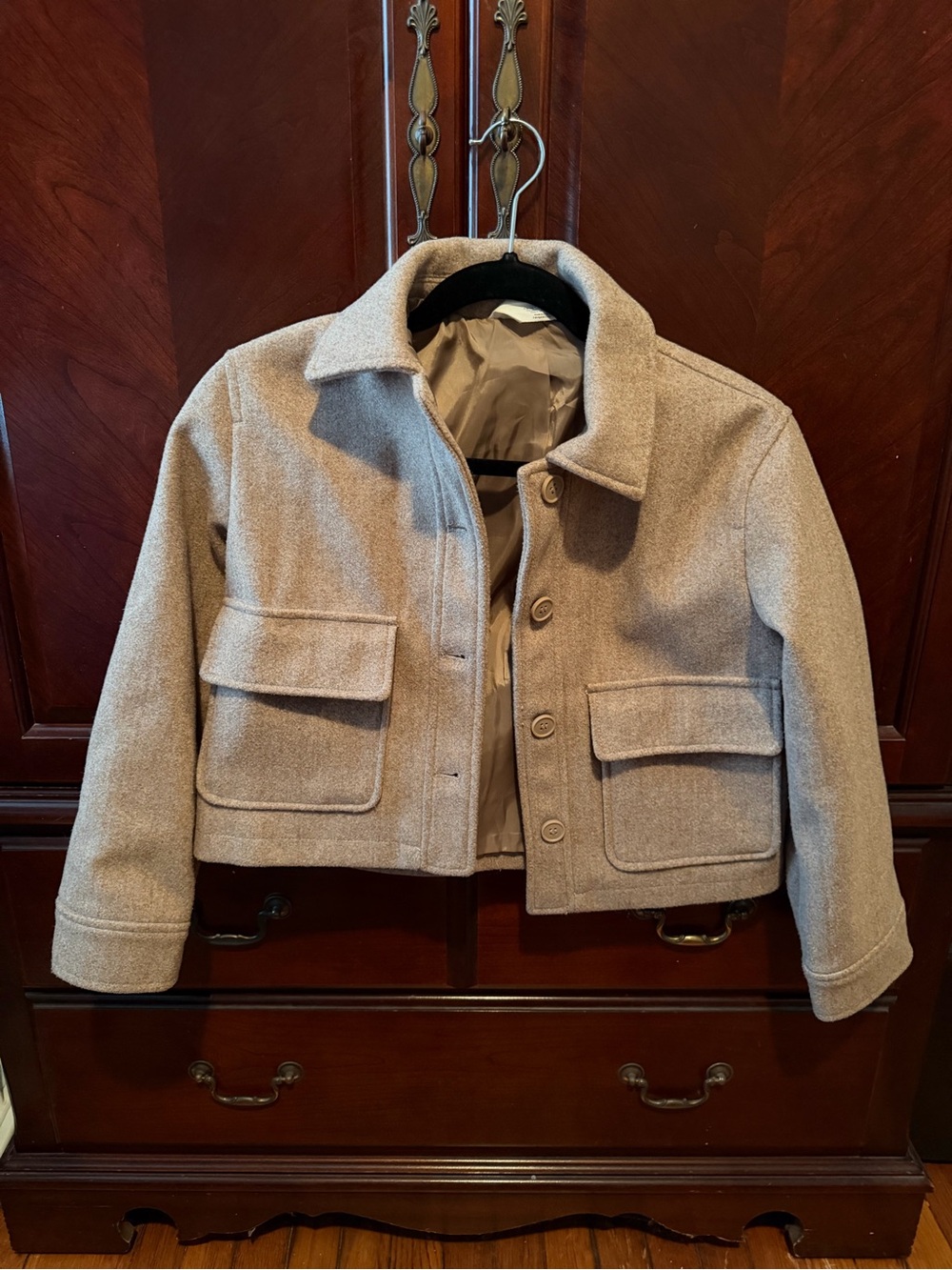H&M Beige Cropped Pea Coat for Kids
